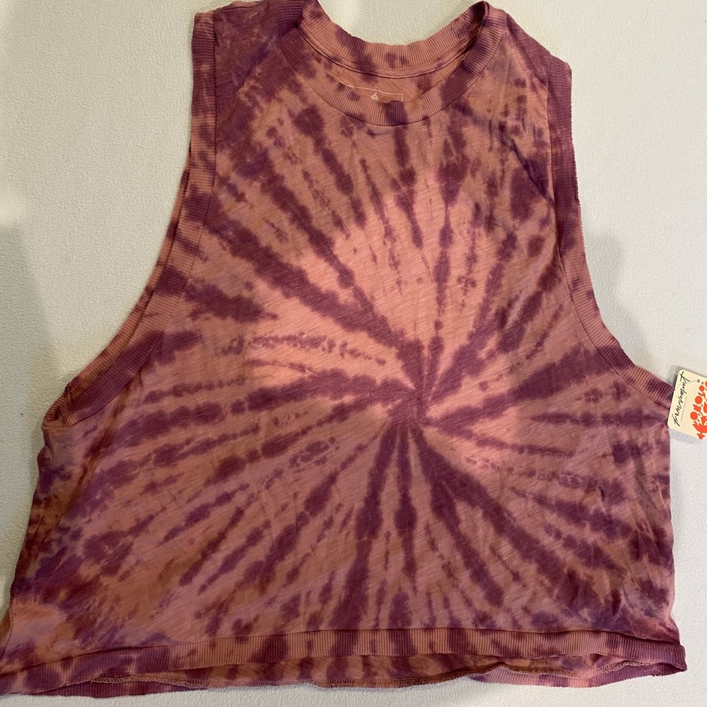Free People Purple Tie-Dye Tank Top